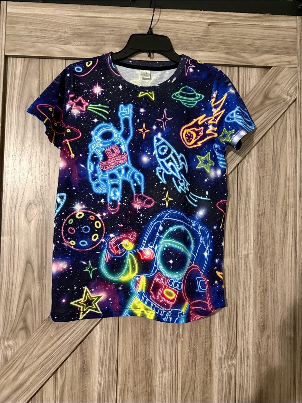 Source Unknown Kids Neon Space Astronaut Tee - Blue, Black, Pink, Yellow, Green